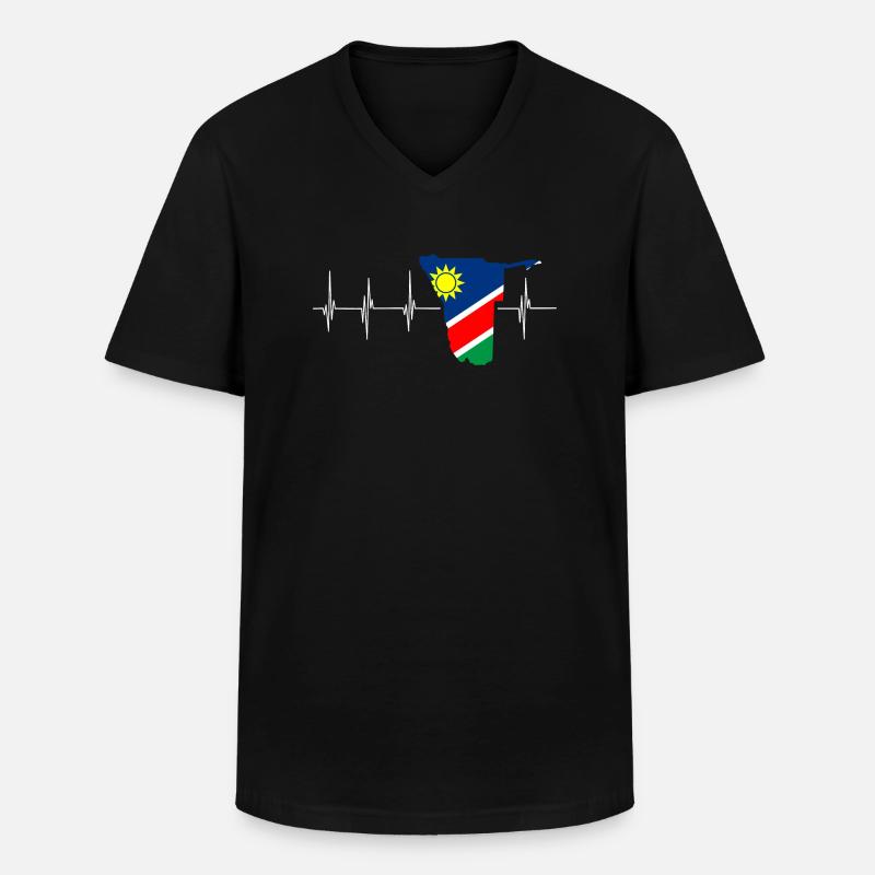 Namibia Afrika Shirt Geschenkidee - Männer-T-Shirt mit V-Ausschnitt - Schwarz