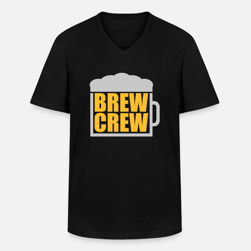 Bierglas Spruch Brew Crew - Männer-T-Shirt mit V-Ausschnitt - Schwarz