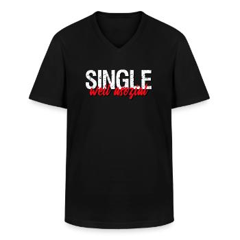 single weil asozial - Männer-T-Shirt mit V-Ausschnitt - Schwarz - Vorne - AI Model Male 178 dark (178cm)