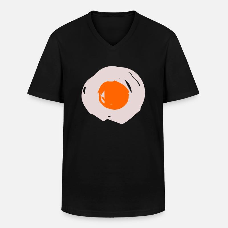 Spiegelei - Männer-T-Shirt mit V-Ausschnitt - Schwarz