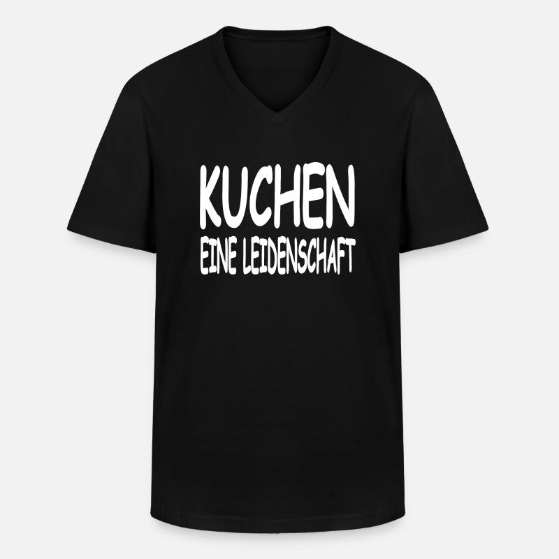 Kuchen - Männer-T-Shirt mit V-Ausschnitt - Schwarz