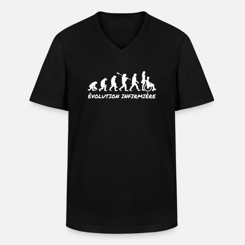 Entwicklung der Pflege - Männer-T-Shirt mit V-Ausschnitt - Schwarz