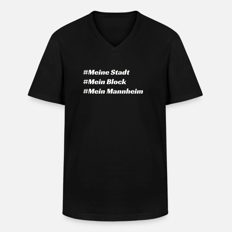 Mannheim - Männer-T-Shirt mit V-Ausschnitt - Schwarz