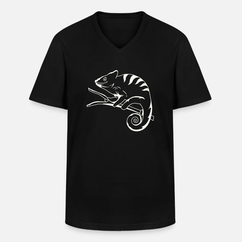 funny cameleon Kopie - Männer-T-Shirt mit V-Ausschnitt - Schwarz