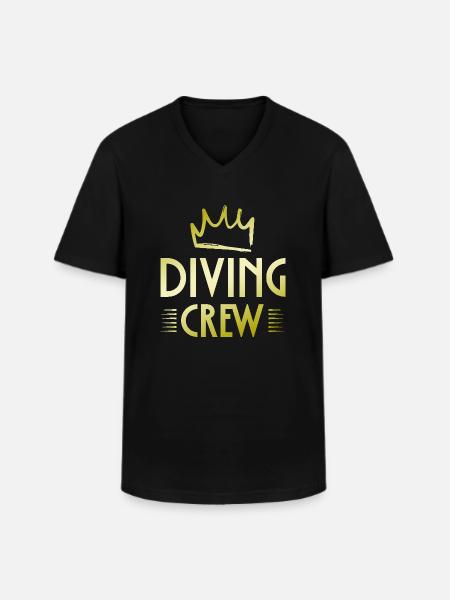 Diving Crew - Men's V-Neck T-Shirt - black