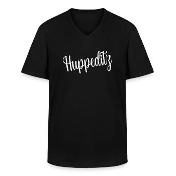 Westerwald Spruch Geschenk - Hui Wäller - Männer-T-Shirt mit V-Ausschnitt - Schwarz - Vorne - AI Model Male 178 dark (178cm)