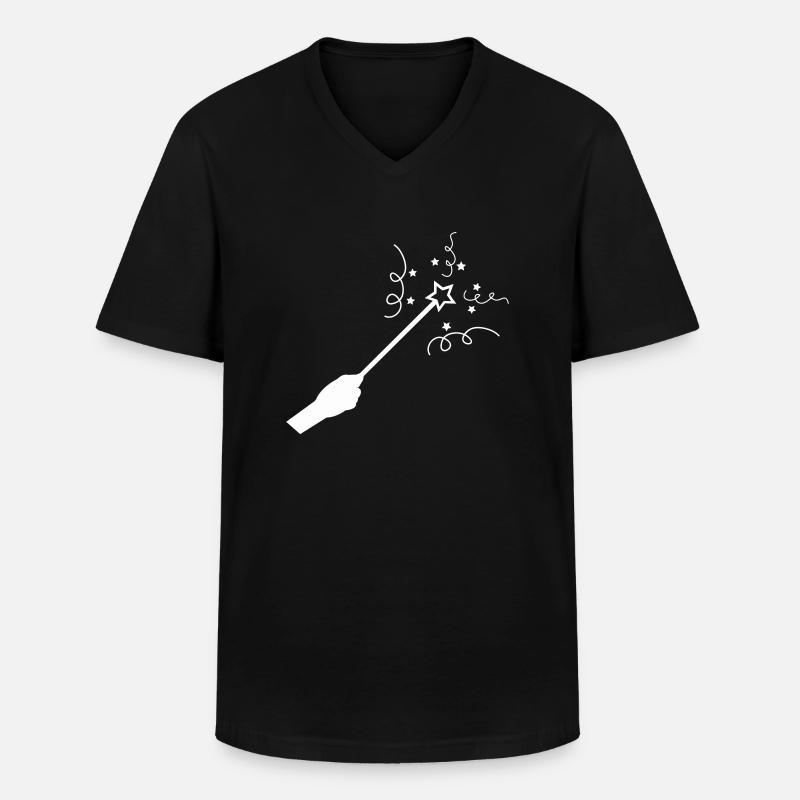 zauberstab - Männer-T-Shirt mit V-Ausschnitt - Schwarz