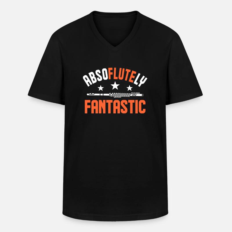 Querflöte Seitengeblasene Flöte - Männer-T-Shirt mit V-Ausschnitt - Schwarz
