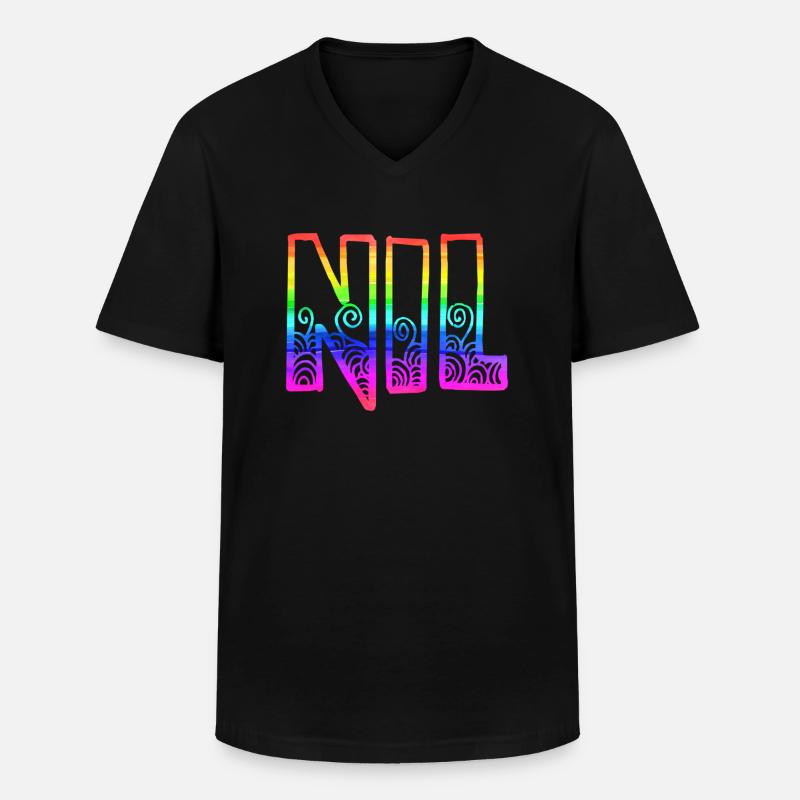 nil rs regenbogen - Männer-T-Shirt mit V-Ausschnitt - Schwarz