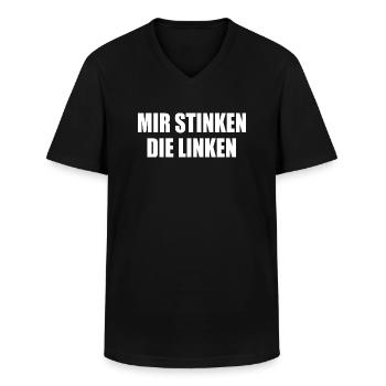 Mir stinken die linken - Männer-T-Shirt mit V-Ausschnitt - Schwarz - Vorne - AI Model Male 178 dark (178cm)
