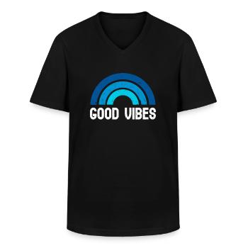 Great Vibes Good Life - Männer-T-Shirt mit V-Ausschnitt - Schwarz - Vorne - AI Model Male 178 dark (178cm)