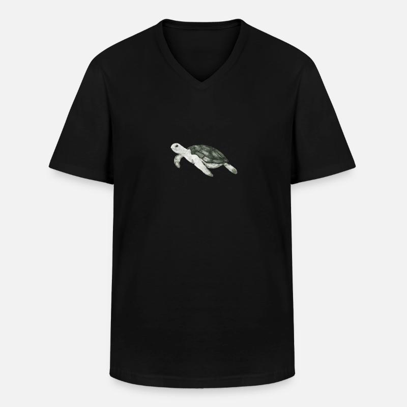 Tier Meerestier Schildkröte - Männer-T-Shirt mit V-Ausschnitt - Schwarz