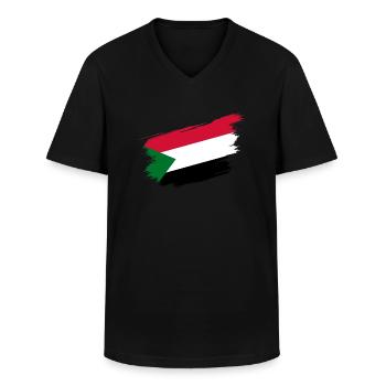 Sudan - Men's V-Neck T-Shirt - black - Front - AI Model Male 178 dark (178cm)