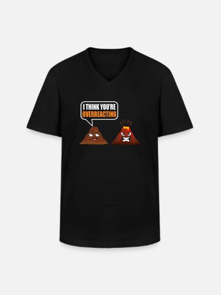 volcano - Men's V-Neck T-Shirt - black