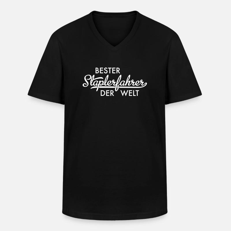 Staplerfahrer - Männer-T-Shirt mit V-Ausschnitt - Schwarz