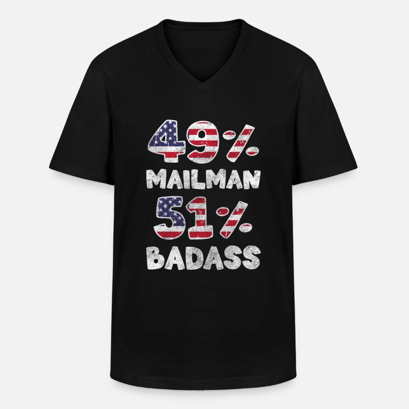 Post Kurier Briefzusteller - Männer-T-Shirt mit V-Ausschnitt - Schwarz