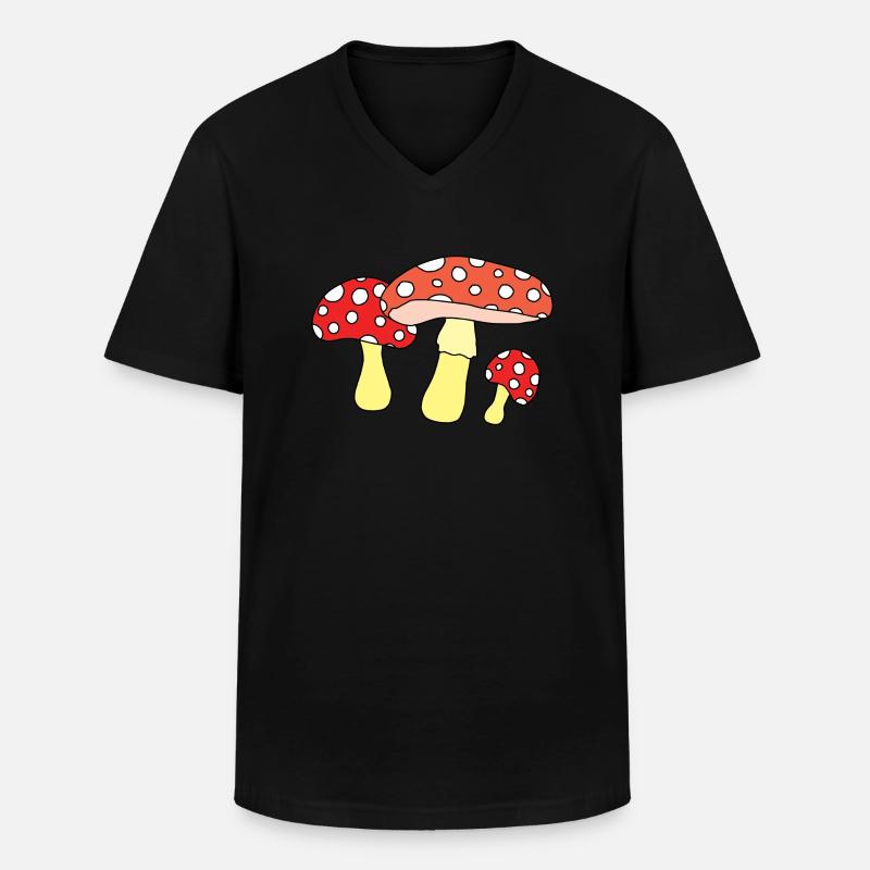 Pilz - Männer-T-Shirt mit V-Ausschnitt - Schwarz