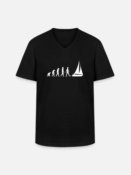 Sailboat sailor evolution - Men's V-Neck T-Shirt - black