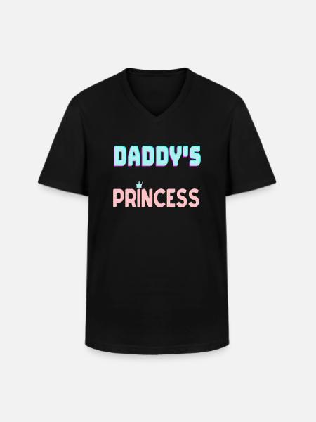 Daddys princess - Men's V-Neck T-Shirt - black