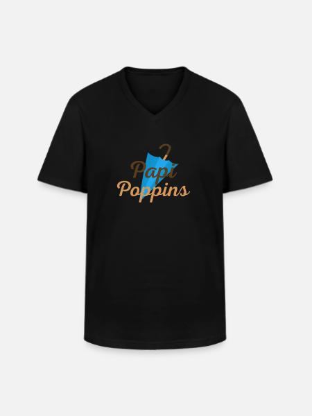 papipoppins - T-shirt col V Homme - noir