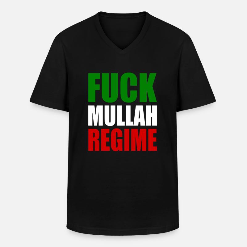 Fuck mullah regime iran - Männer-T-Shirt mit V-Ausschnitt - Schwarz