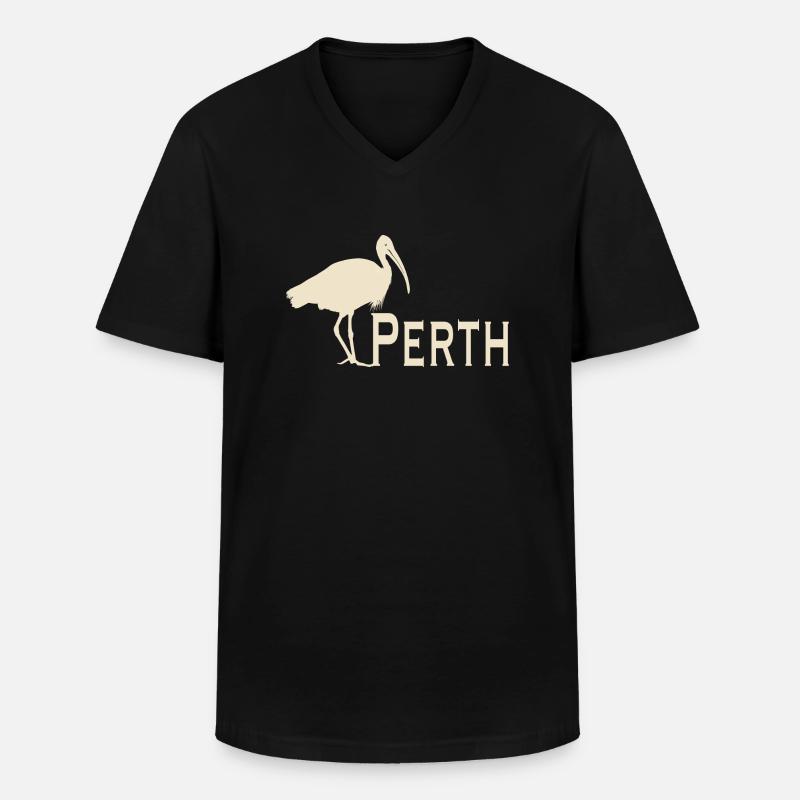Bin Chicken Perth - Männer-T-Shirt mit V-Ausschnitt - Schwarz