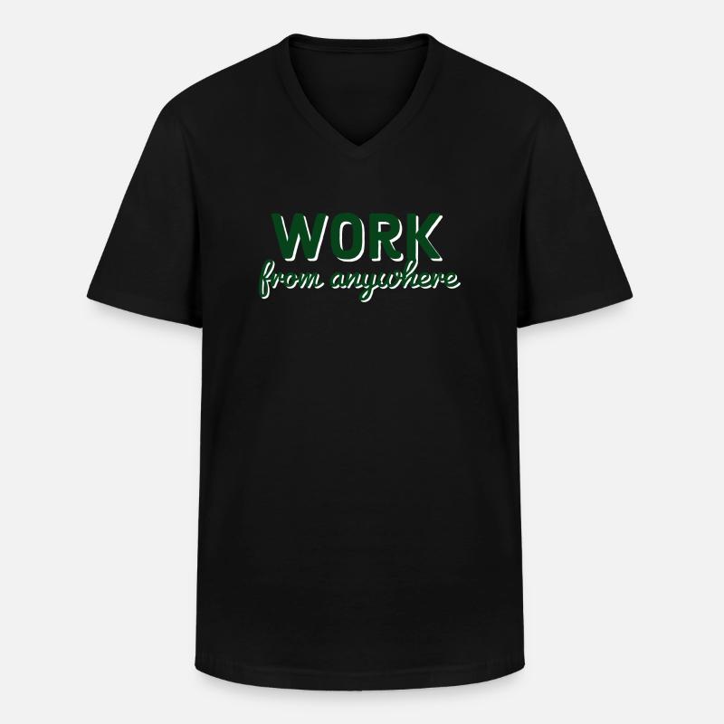 Work from anywhere - Männer-T-Shirt mit V-Ausschnitt - Schwarz