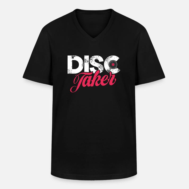 Disc taker - Männer-T-Shirt mit V-Ausschnitt - Schwarz