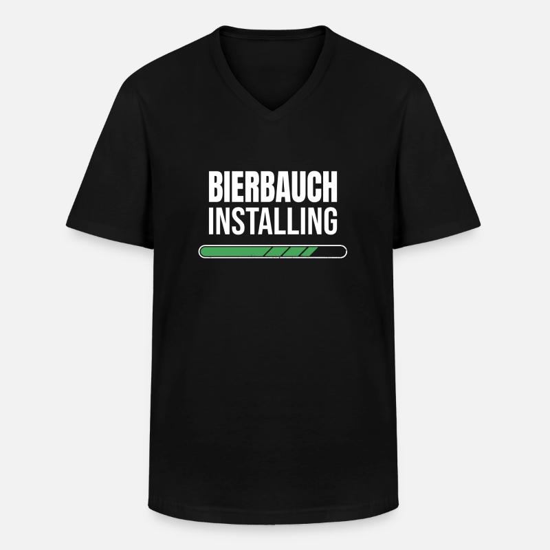 Bierbauch Installing - Loading Bar - Männer-T-Shirt mit V-Ausschnitt - Schwarz