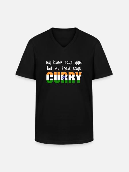 My heart says Curry - Men's V-Neck T-Shirt - black