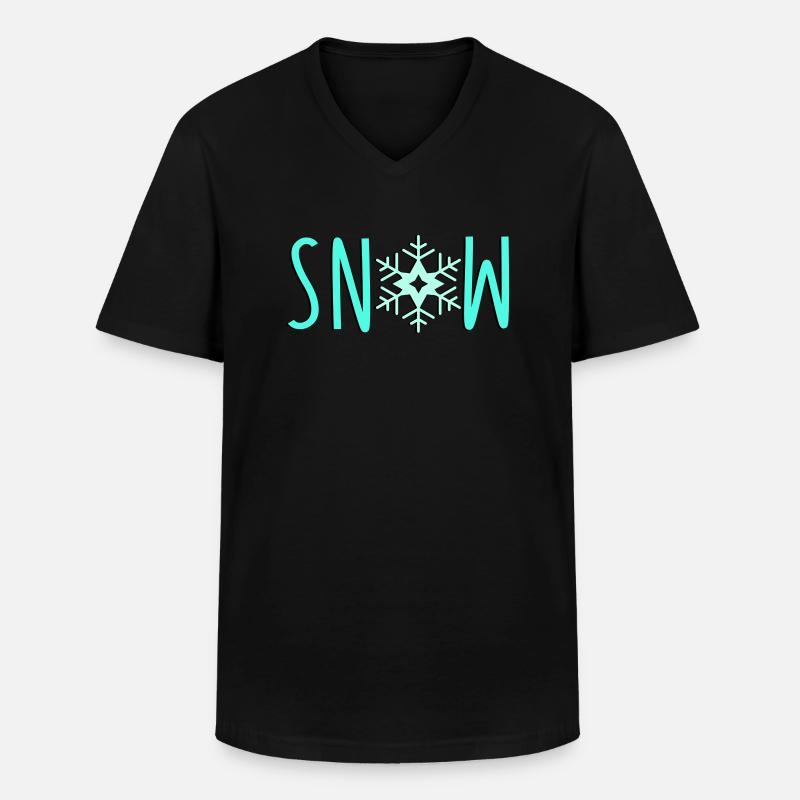 schneeflocke snow - Männer-T-Shirt mit V-Ausschnitt - Schwarz