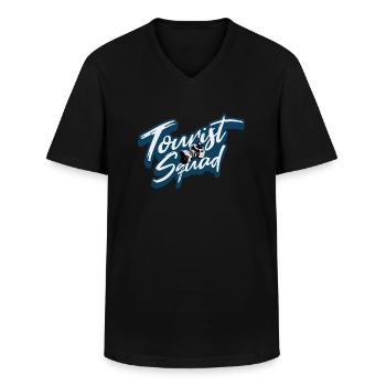Tourist Squad Picture Photographer Vacation - Men's V-Neck T-Shirt - black - Front - AI Model Male 178 dark (178cm)
