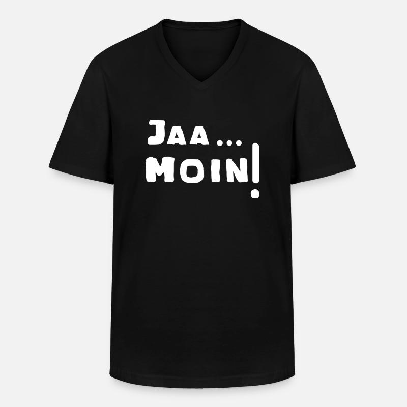 moin! - Männer-T-Shirt mit V-Ausschnitt - Schwarz