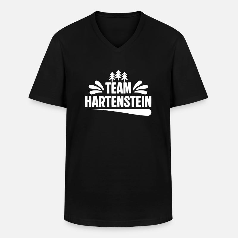 Team Hartenstein - Männer-T-Shirt mit V-Ausschnitt - Schwarz