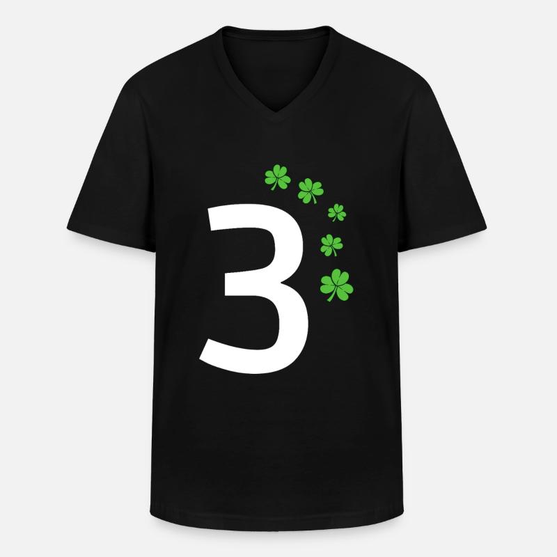 3 - Männer-T-Shirt mit V-Ausschnitt - Schwarz