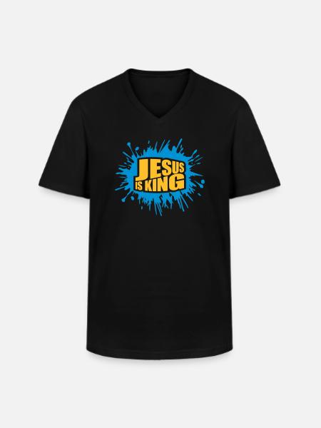 jesus is king quote - Men's V-Neck T-Shirt - black
