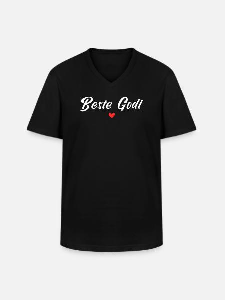Beste Godi - Männer-T-Shirt mit V-Ausschnitt - Schwarz