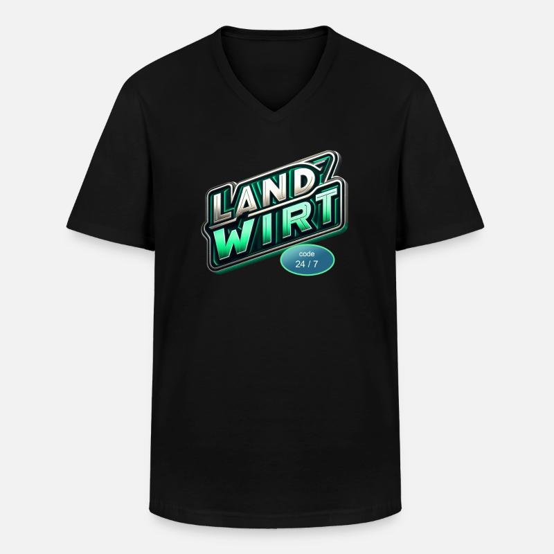 landwirt code - Männer-T-Shirt mit V-Ausschnitt - Schwarz