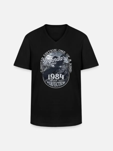 Legendary since 1984 - Men's V-Neck T-Shirt - black