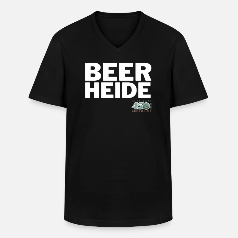 BEERHEIDE - Männer-T-Shirt mit V-Ausschnitt - Schwarz