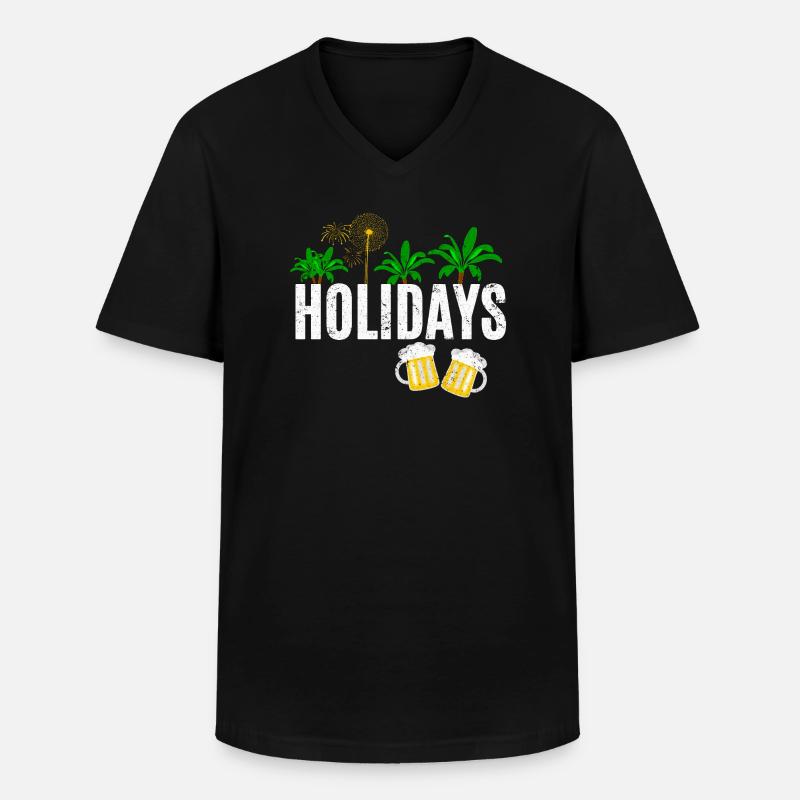 Ferien - Männer-T-Shirt mit V-Ausschnitt - Schwarz
