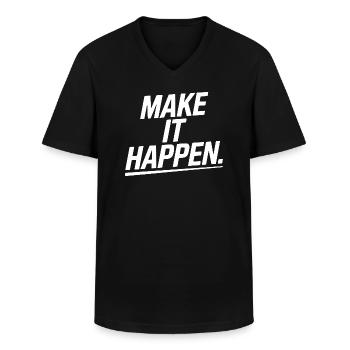 Pack es an! - Männer-T-Shirt mit V-Ausschnitt - Schwarz - Vorne - AI Model Male 178 dark (178cm)