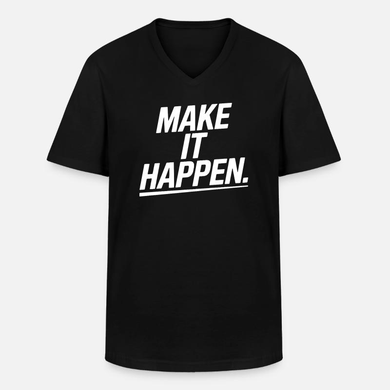 Go for it! - Men's V-Neck T-Shirt - black