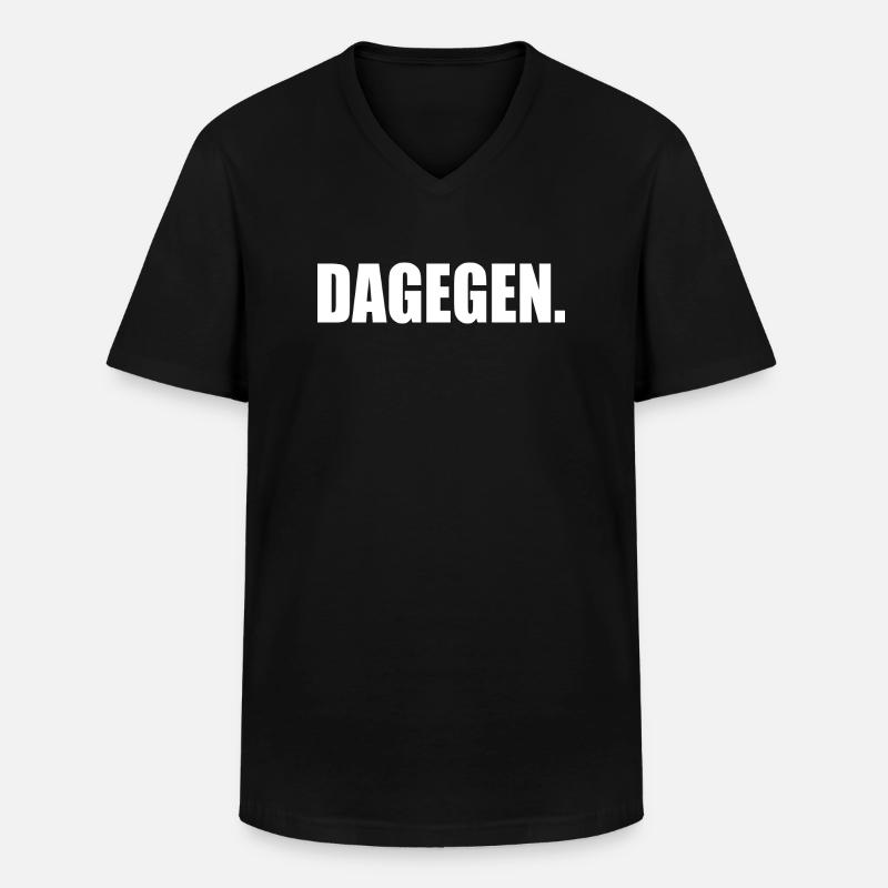 Dagegen - Männer-T-Shirt mit V-Ausschnitt - Schwarz