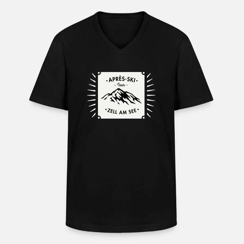 Après-Ski Zell am See - Männer-T-Shirt mit V-Ausschnitt - Schwarz