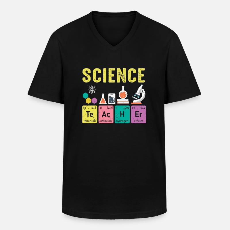 Science Teachers Regular Elements - Men's V-Neck T-Shirt - black