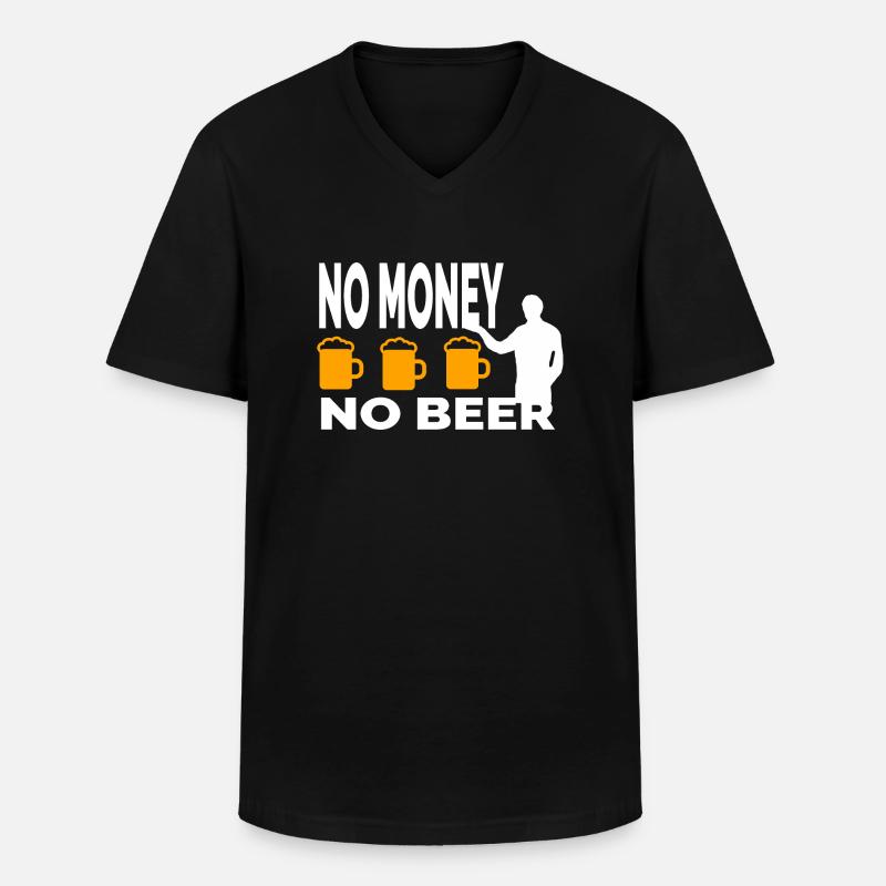 Bier - Männer-T-Shirt mit V-Ausschnitt - Schwarz