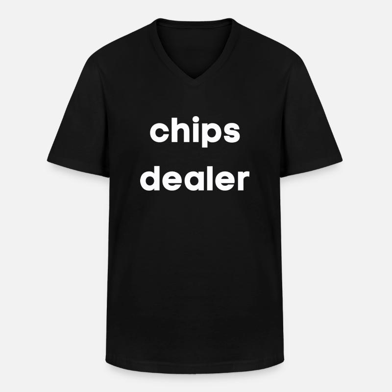 Chips-Händler - Männer-T-Shirt mit V-Ausschnitt - Schwarz