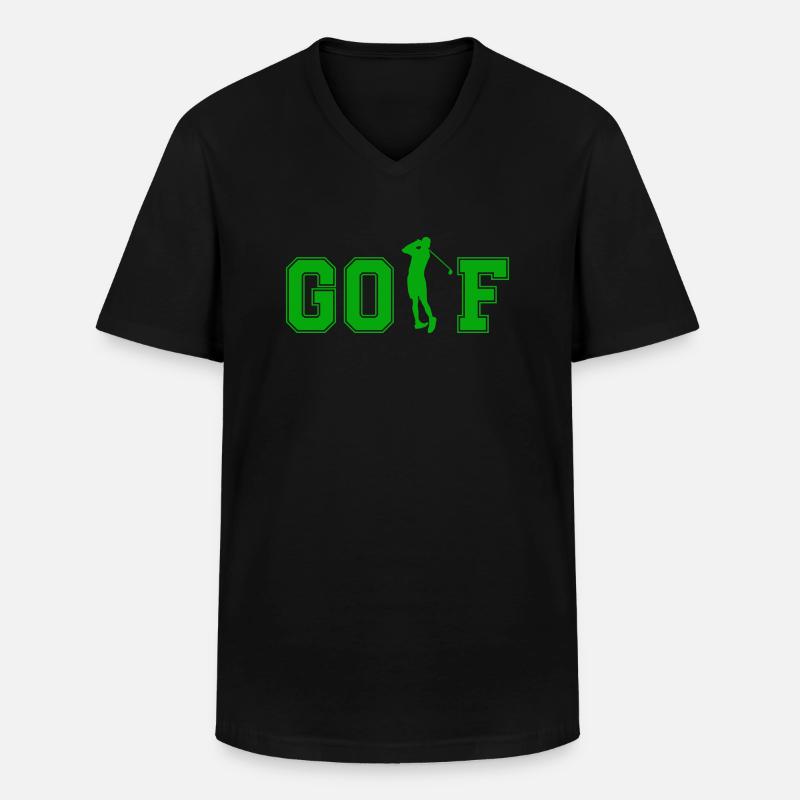 golf 01 - Männer-T-Shirt mit V-Ausschnitt - Schwarz