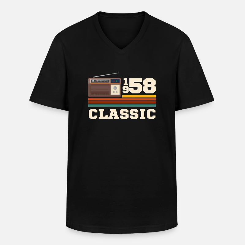 Jubiläum 1958 Retro-Klassiker - Männer-T-Shirt mit V-Ausschnitt - Schwarz